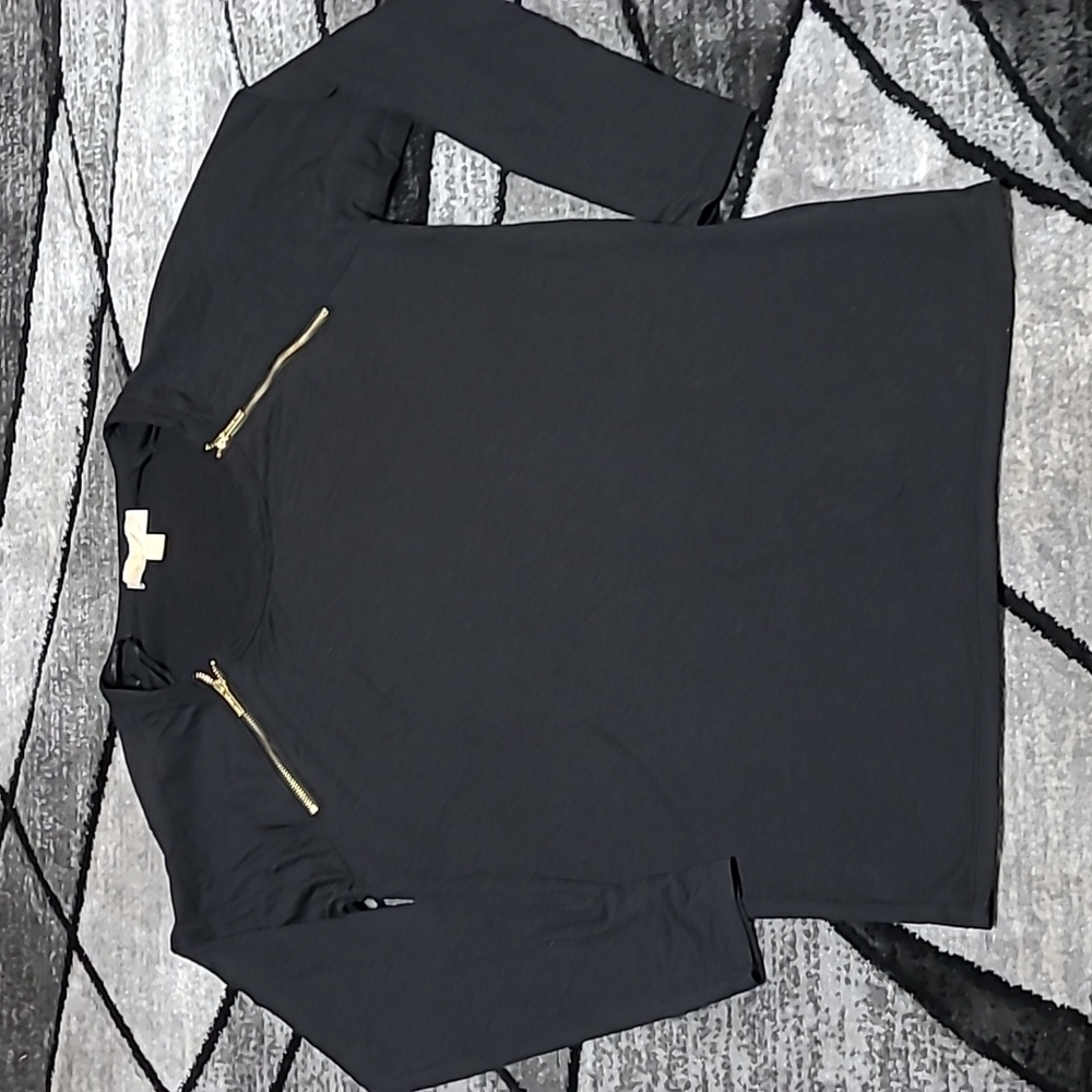 Michael Michael Kors Gold Zipper Long-sleeve Shirt